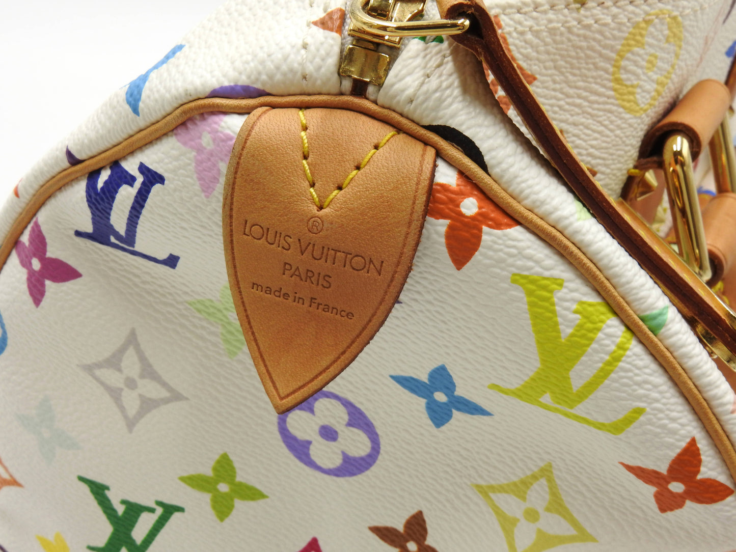 LOUIS VUITTON Speedy 30 Boston Hand Bag Multicolor Bron White M92643