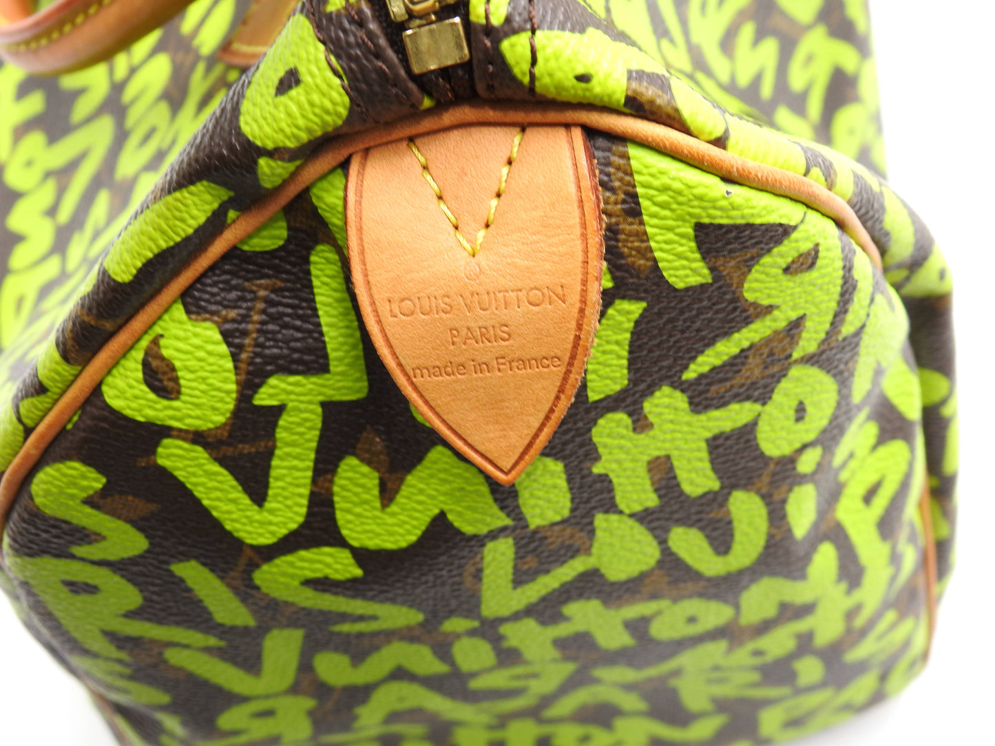 LOUIS VUITTON Monogram Graffiti Speedy 30 Boston Hand Bag Green M93706