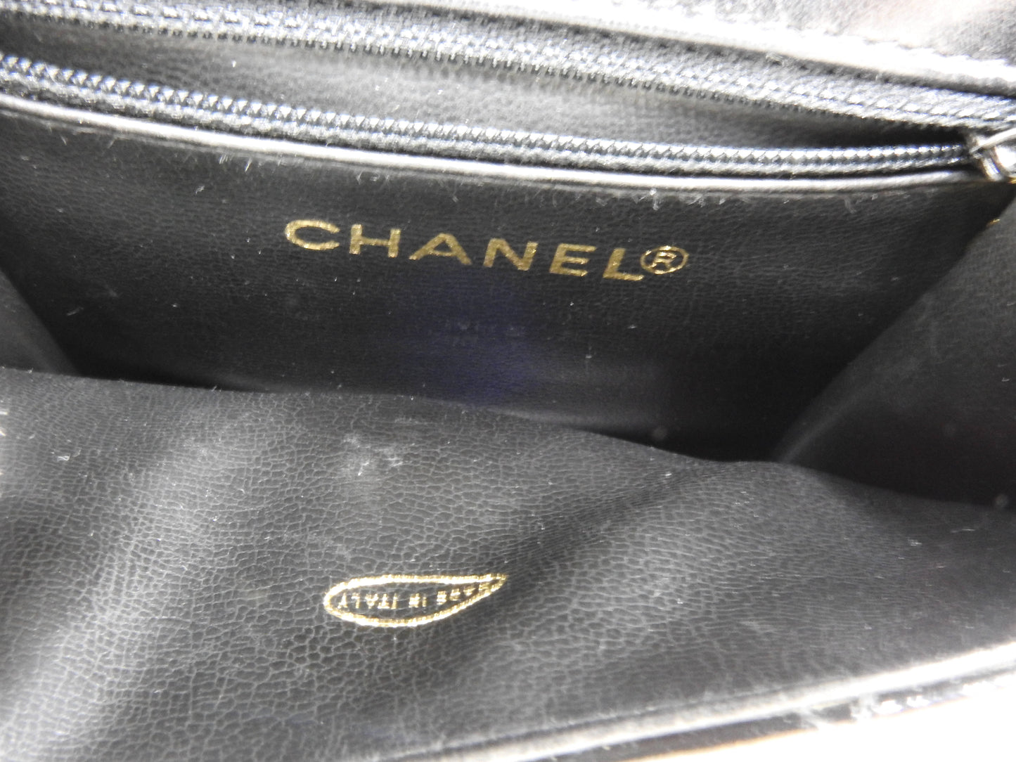 CHANEL CC Matelasse Mini Waist Belt Bag Enamel Patent Leather Black Gold