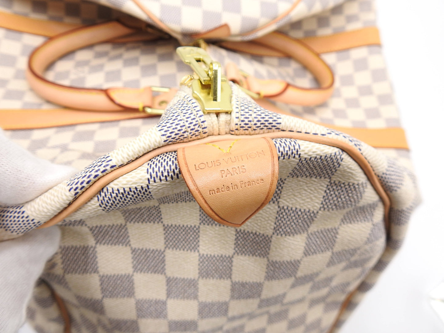 LOUIS VUITTON Damier Azur Keepall 50 Boston Bag Travel Bag N41430