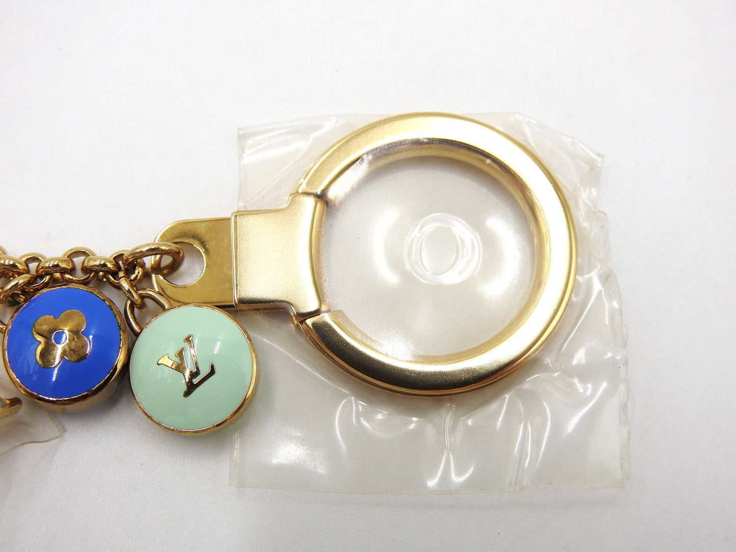 LOUIS VUITTON Porte Cles Chaine Pastille Bag Charm Key Holder Gold M65380