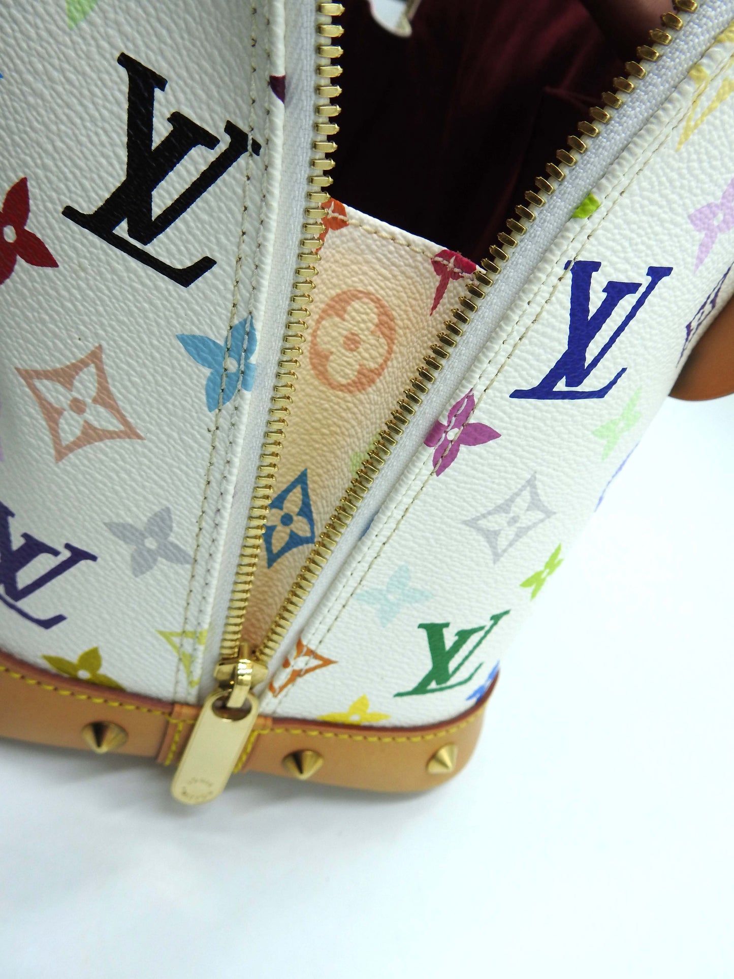 LOUIS VUITTON Alma Hand Bag Multicolor Bron White M92647