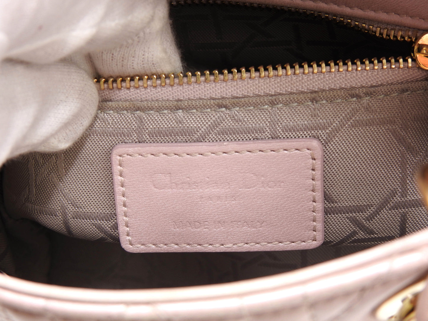 Christian Dior Lady Dior Mini Cannage Hand Shoulder Bag Lambskin Pink M0505