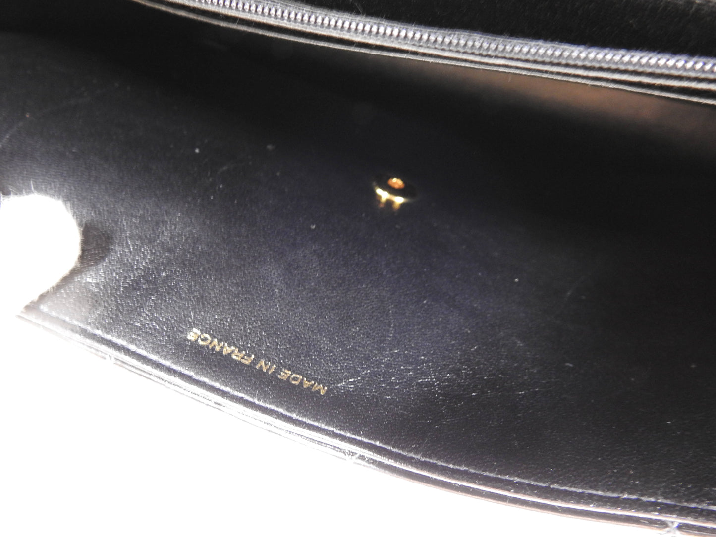 CHANEL CC Matelasse Briefcase Business Bag Enamel Patent Leather Black