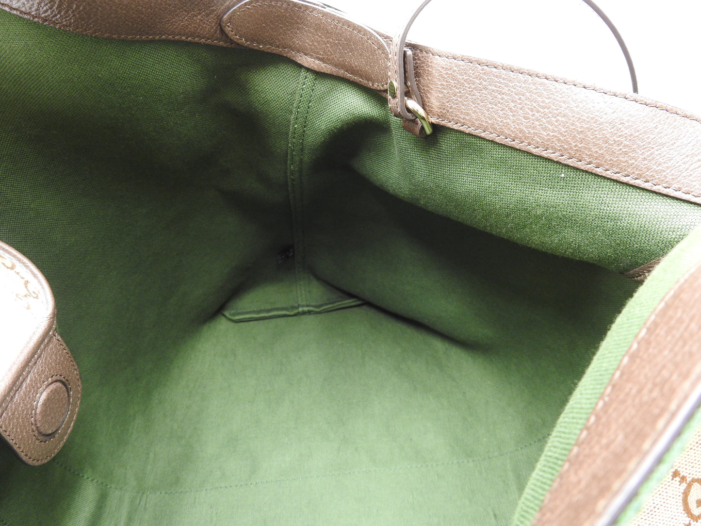 GUCCI GG Canvas Giglio Large Hobo Tote Shoulder Bag Beige Brown 853971