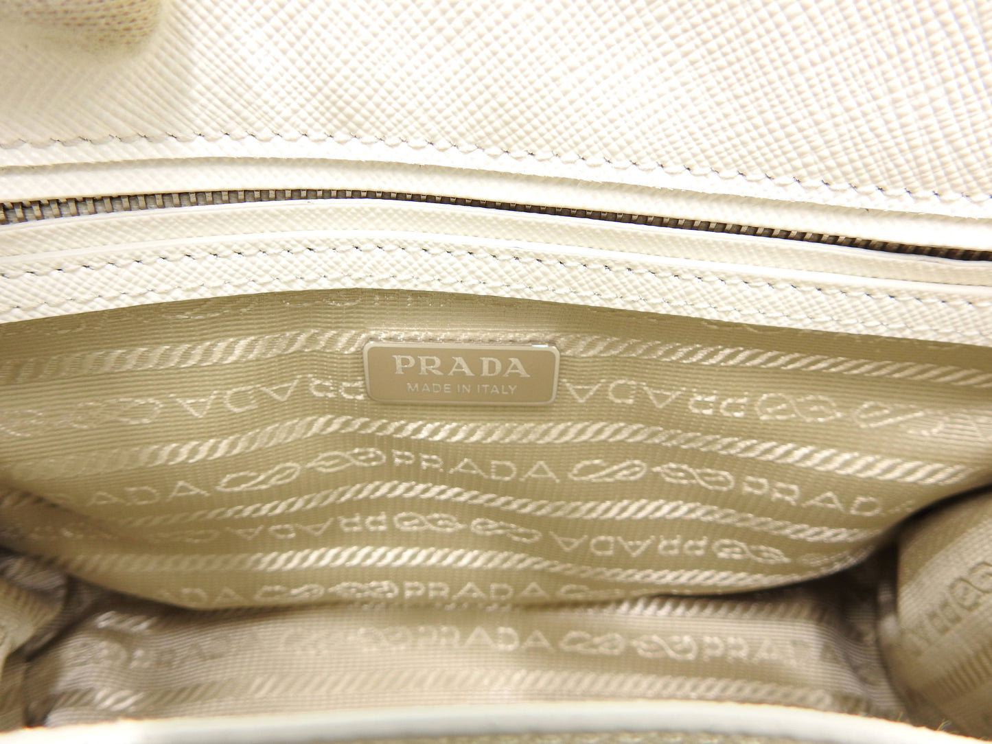 PRADA Galleria Mini Shoulder Hand Bag SAFFIANO LUX Leather White 1BA906