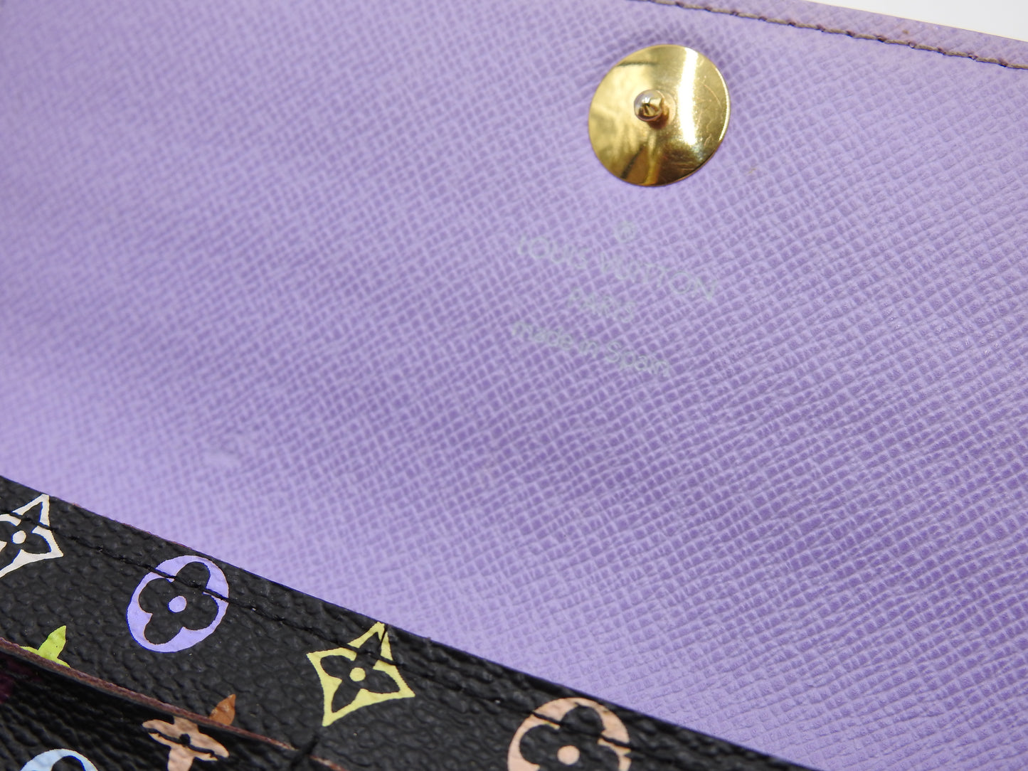 LOUIS VUITTON Monogram Multicolor Sarah Wallet Black Purple M60273