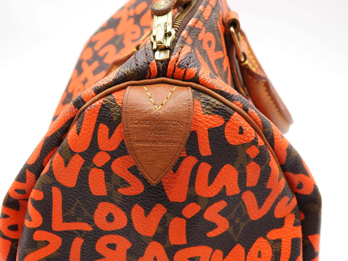 LOUIS VUITTON Monogram Graffiti Speedy 30 Boston Hand Bag Orange M93705
