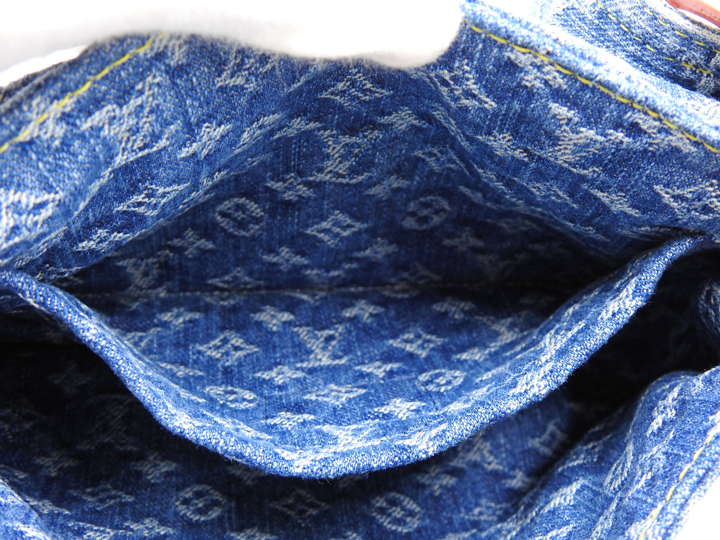 LOUIS VUITTON LV Remix Monogram Denim Sunset Shoulder Hand Bag Blue M46829