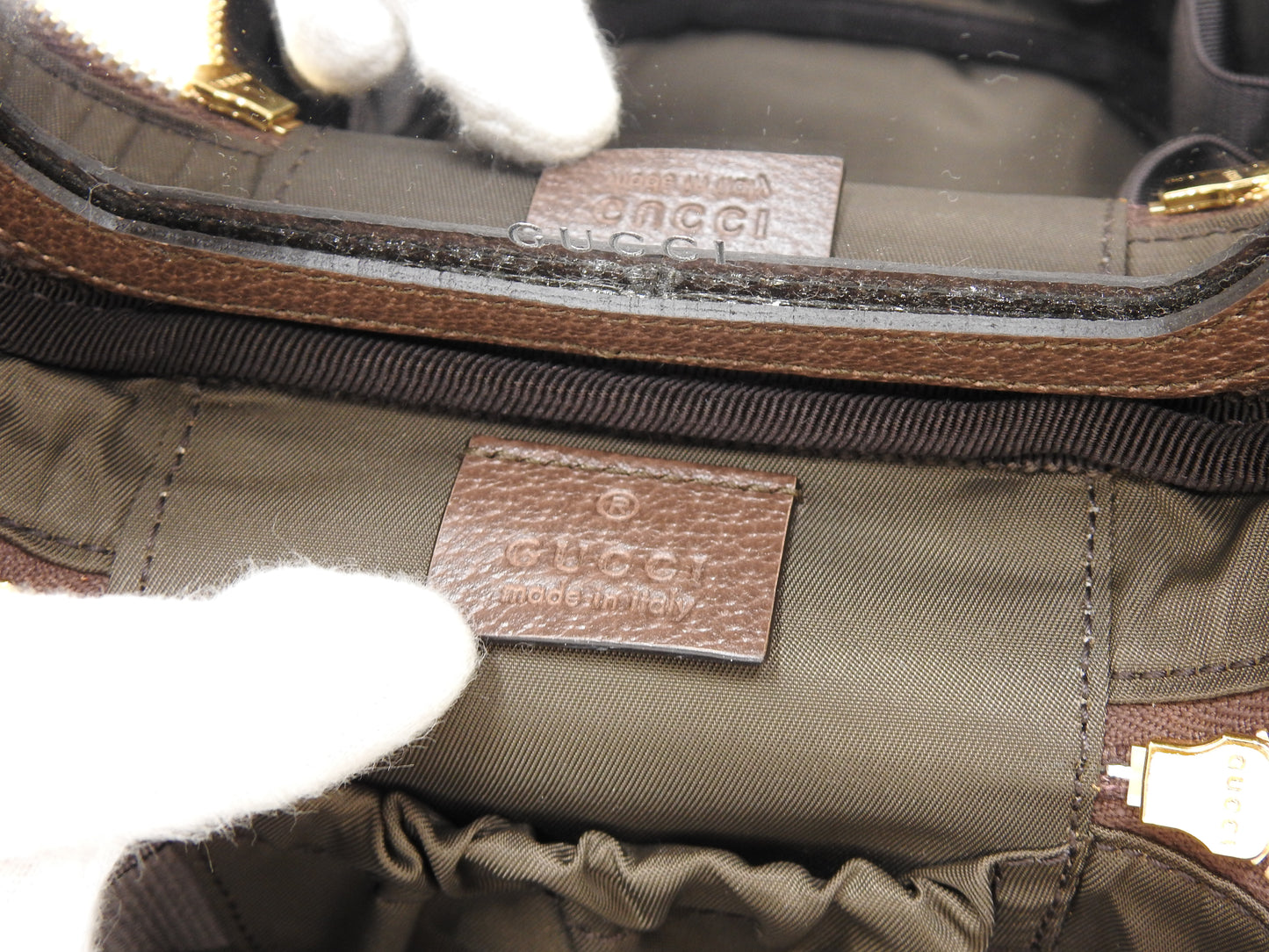GUCCI GG Supreme Ophidia Web Vanity Bag Cosmetic Pouch Beige Brown 627463