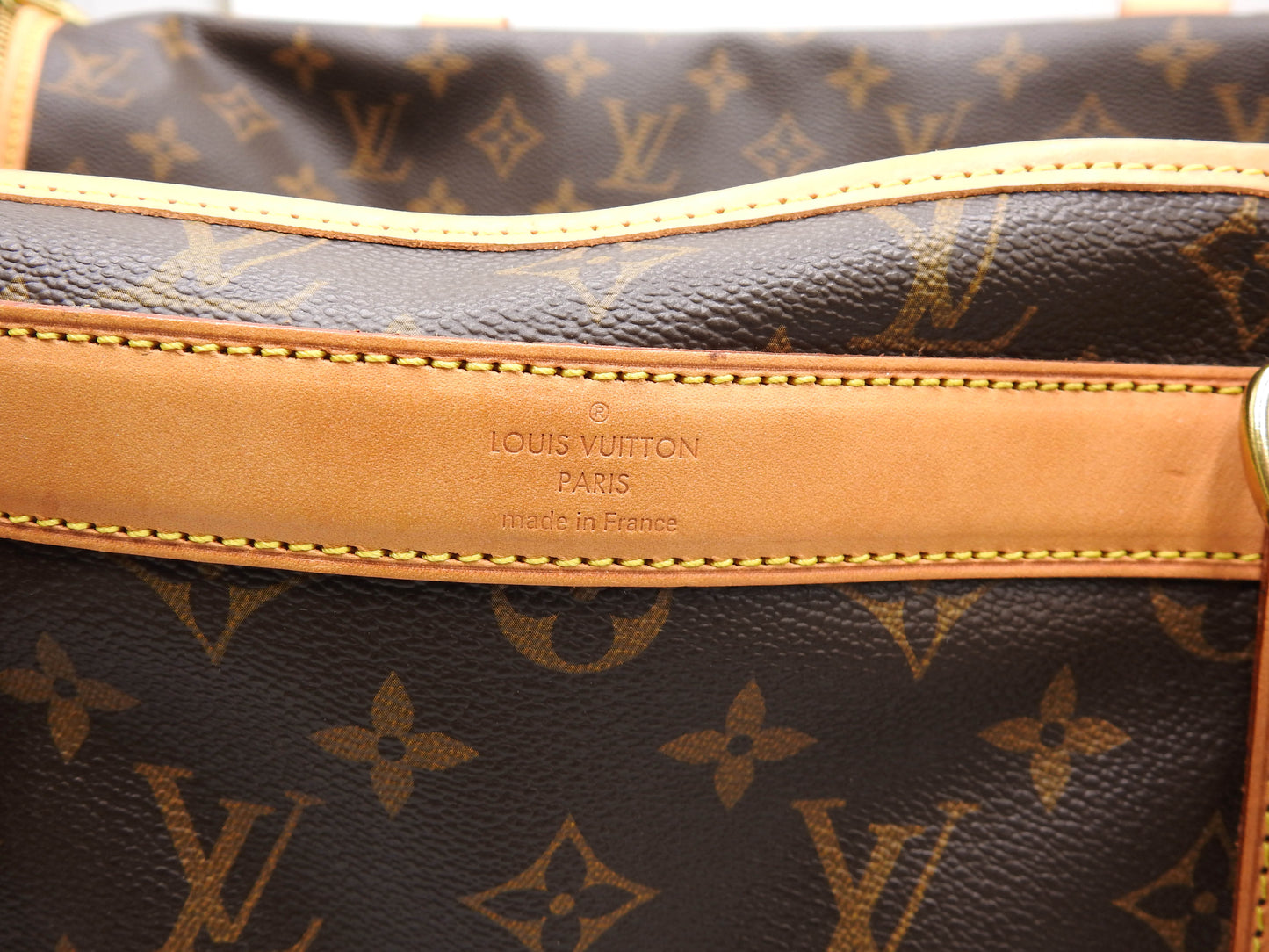 LOUIS VUITTON Monogram Sac Chien 50 Pet Carry Bag Hand Bag Gold M42021