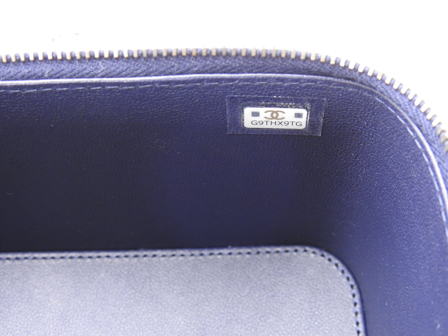 CHANEL CC Matelasse Top Handle 2way Chain Vanity Bag Lambskin Navy Gold