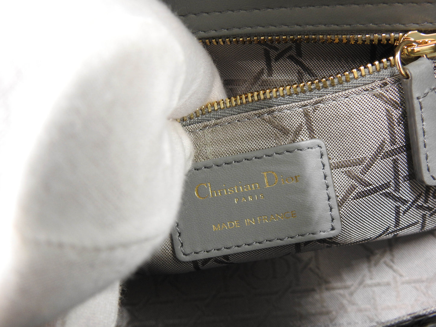 Christian Dior My ABC Lady Dior Small Shoulder Hand Bag Lambskin Gray