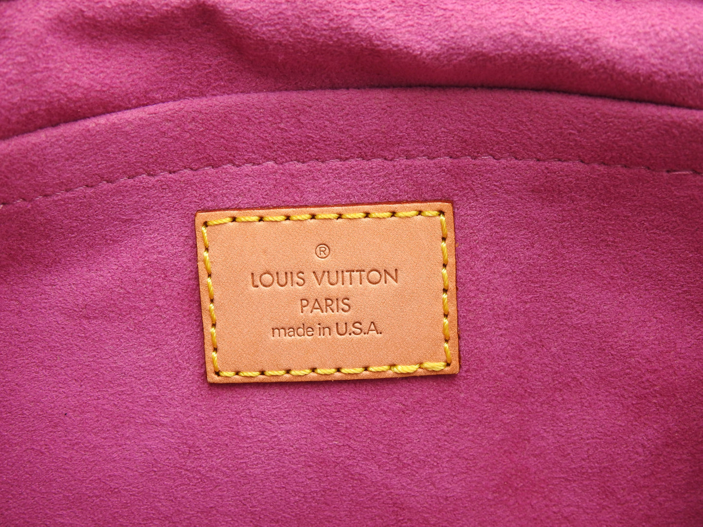 LOUIS VUITTON Mini Pleaty Monogram Denim Shoulder Hand Bag Pink M95216