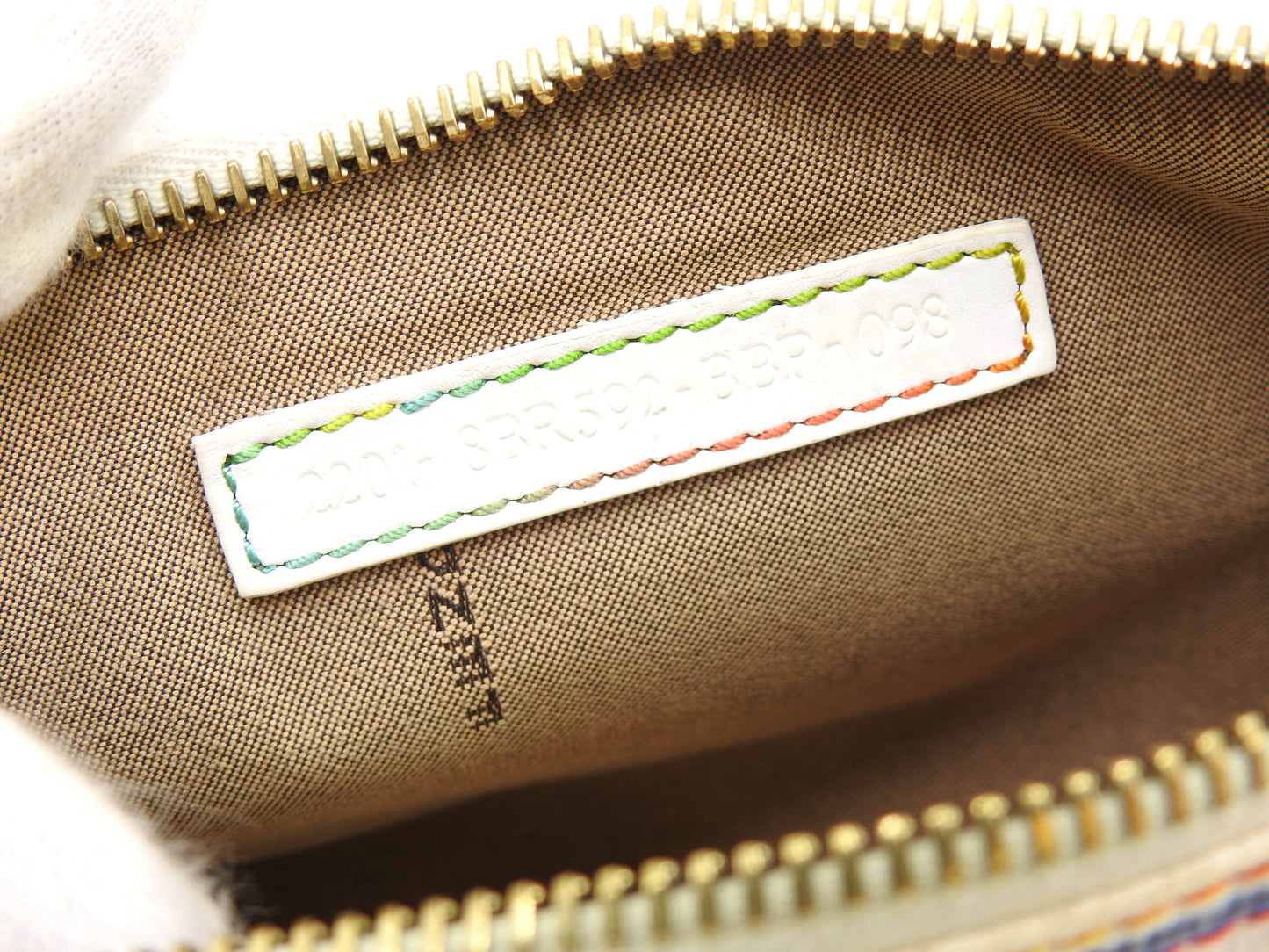 FENDI Zucca Chain Bag Pochette Accessories Pouch PVC White 8BR592