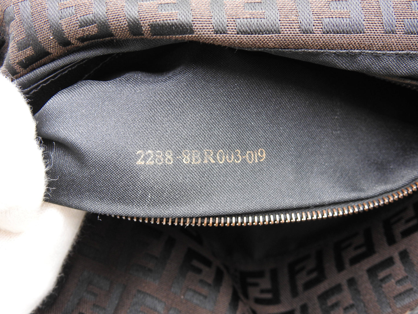 FENDI Zucca Mamma Baguette Hand Bag Canvas Leather Brown 8BR003