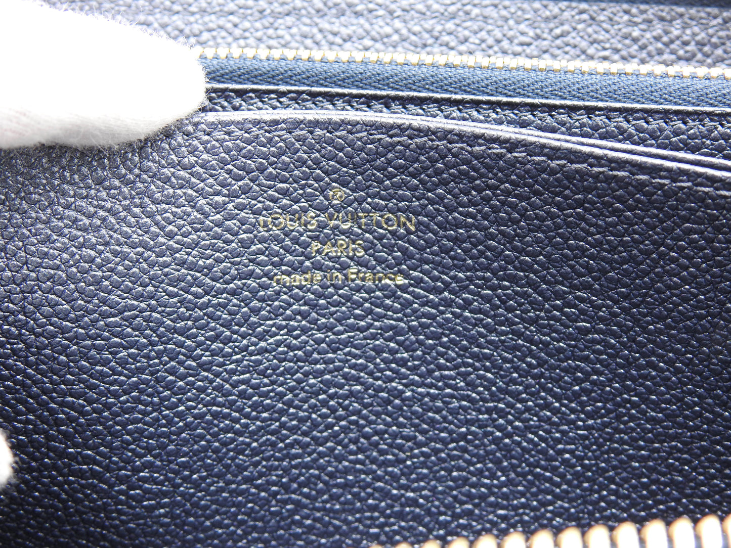 LOUIS VUITTON Monogram Empreinte Zippy Long Wallet Leather Navy M82838