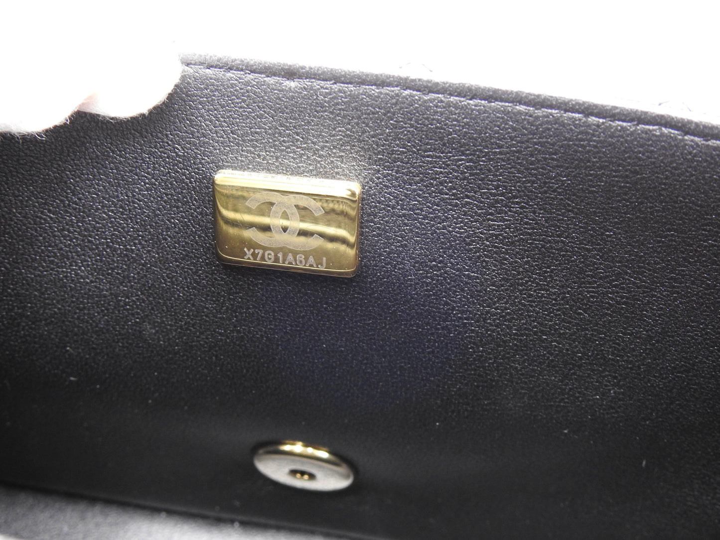 CHANEL CC Mini Matelasse 20 Flap Chain Shoulder Bag Lambskin Black A69900