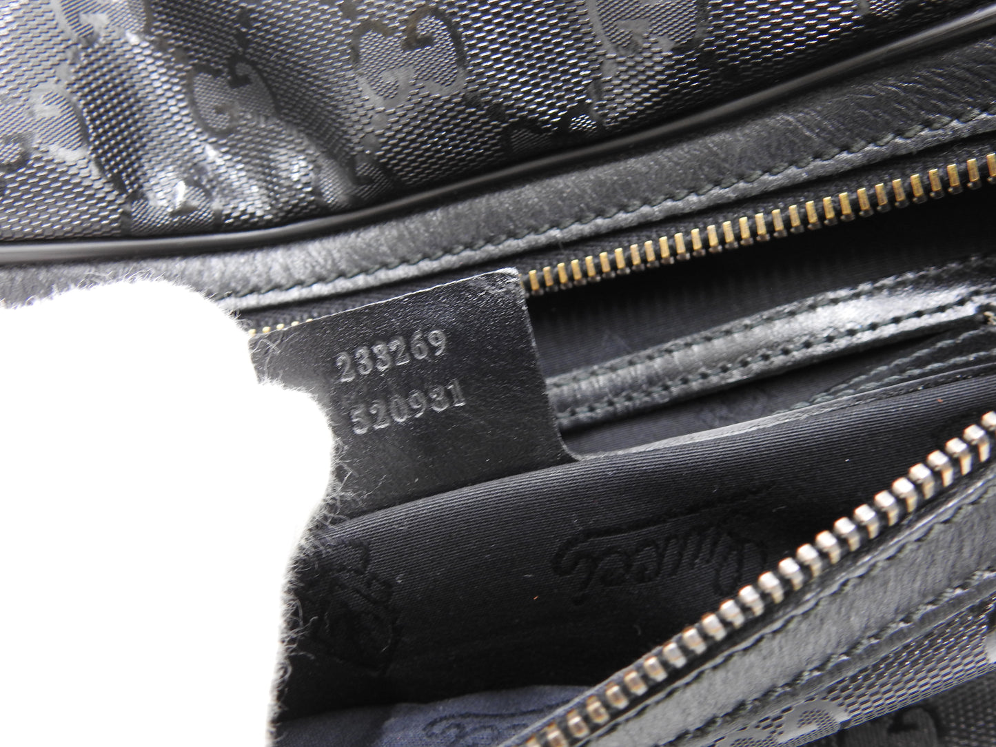 GUCCI GG Impreme Waist Body Belt Bag PVC Leather Black Silver 233269