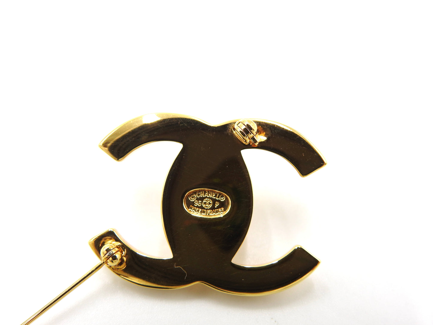 Chanel CC Turnlock Motif Brooch GP Gold Plated 96P
