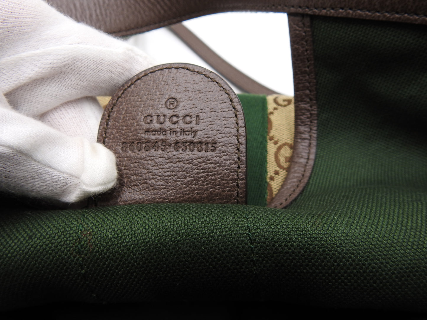 GUCCI GG Canvas Giglio Small Hobo Tote Shoulder Bag Beige Brown 860845