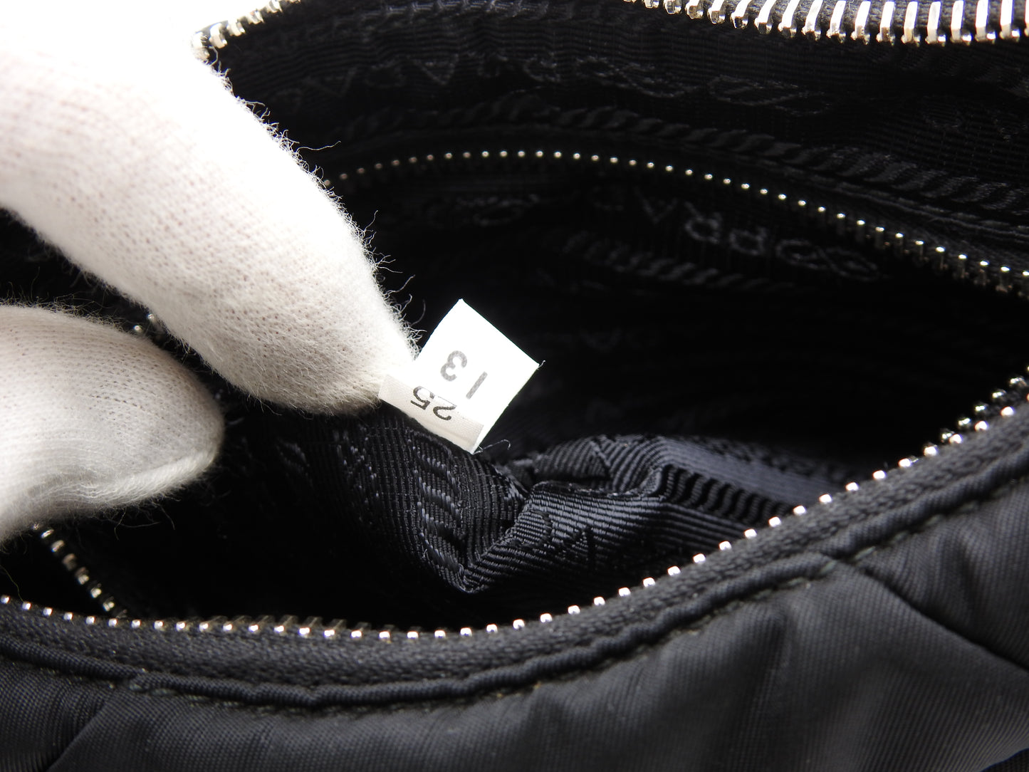 PRADA Padded Quilting Re-Nylon Crossbody Shoulder Bag Black 1BC151