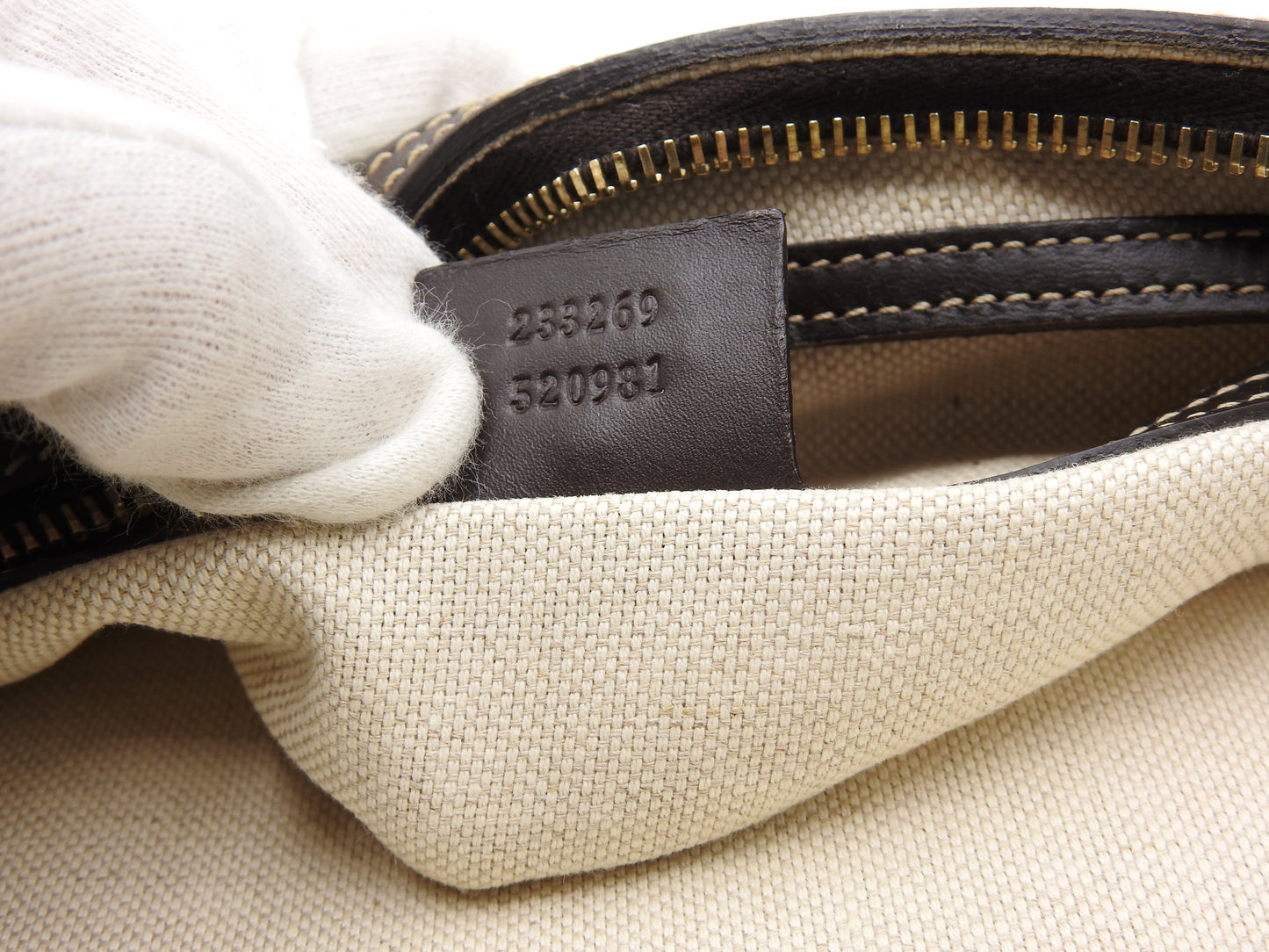 GUCCI GG Supreme Waist Body Belt Bag PVC Leather Beige Brown 23326