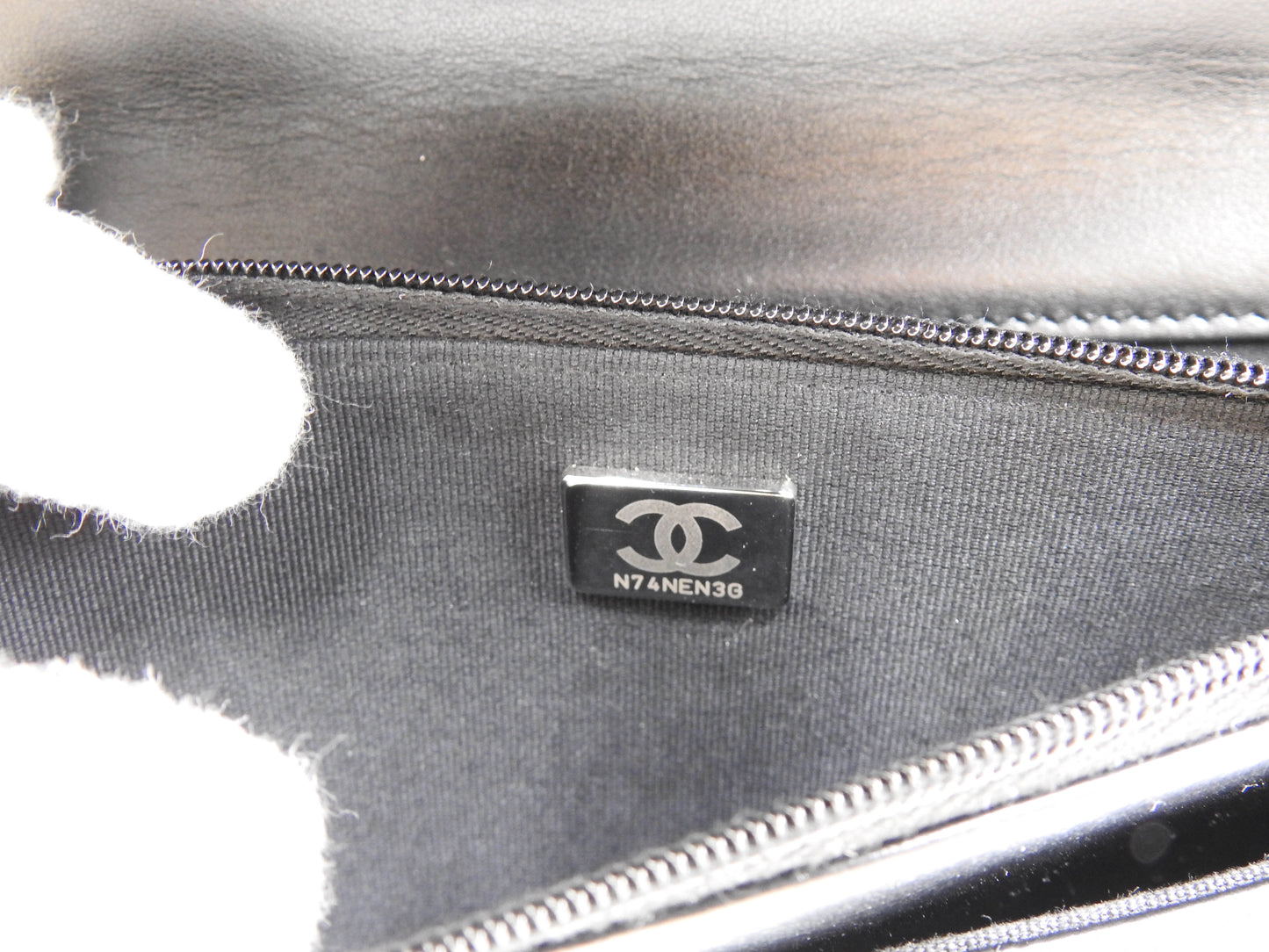 CHANEL CC Matelasse Wallet On Chain Shoulder Bag Crumple Calfskin AP3645