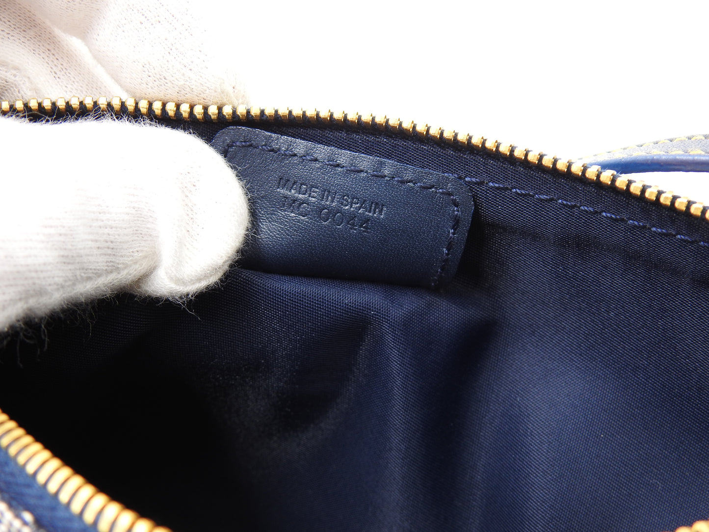 Christian Dior Trotter Saddle Pouch Shoulder Hand Bag Canvas Leather Navy
