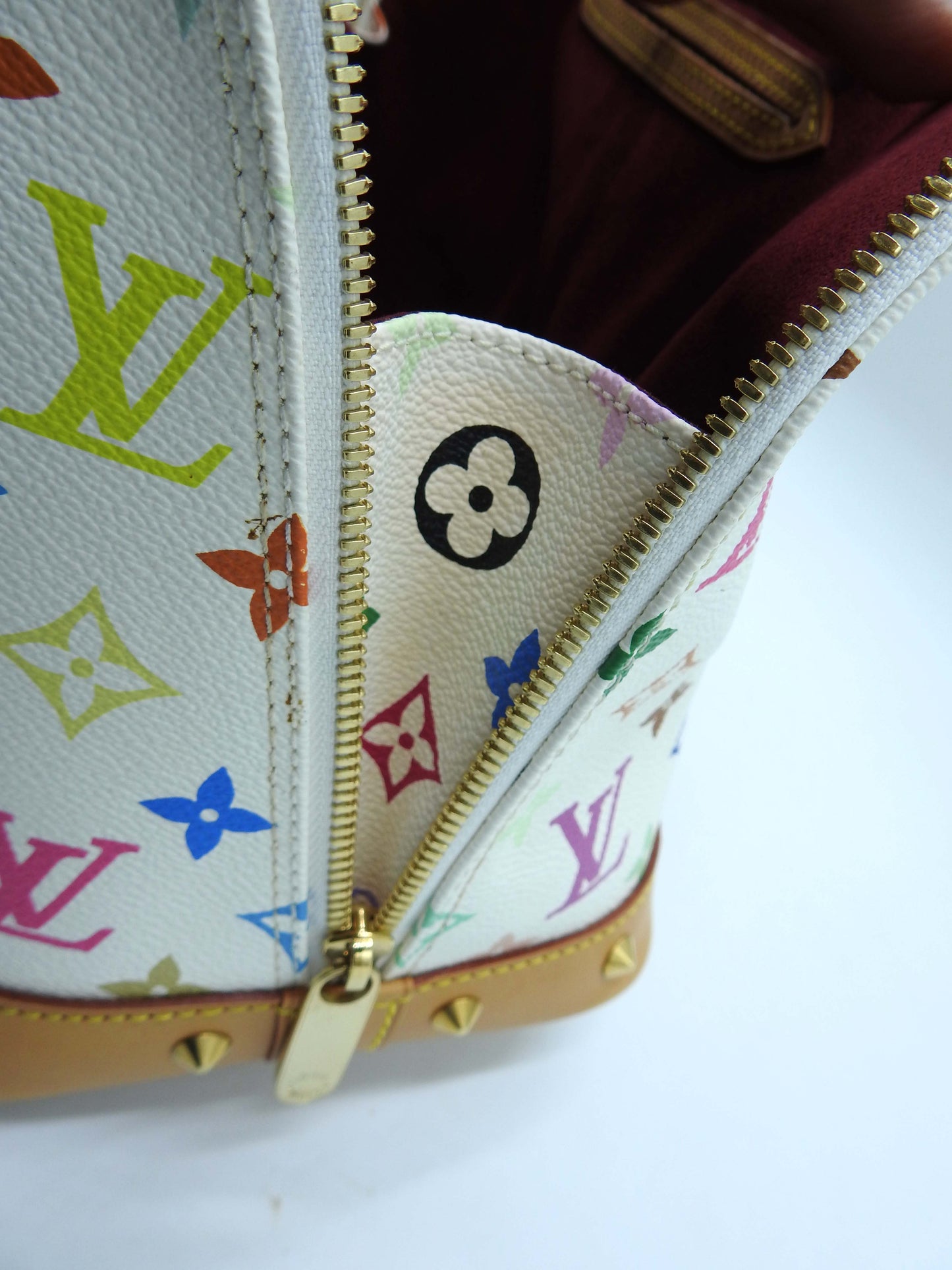 LOUIS VUITTON Alma Hand Bag Multicolor Bron White M92647