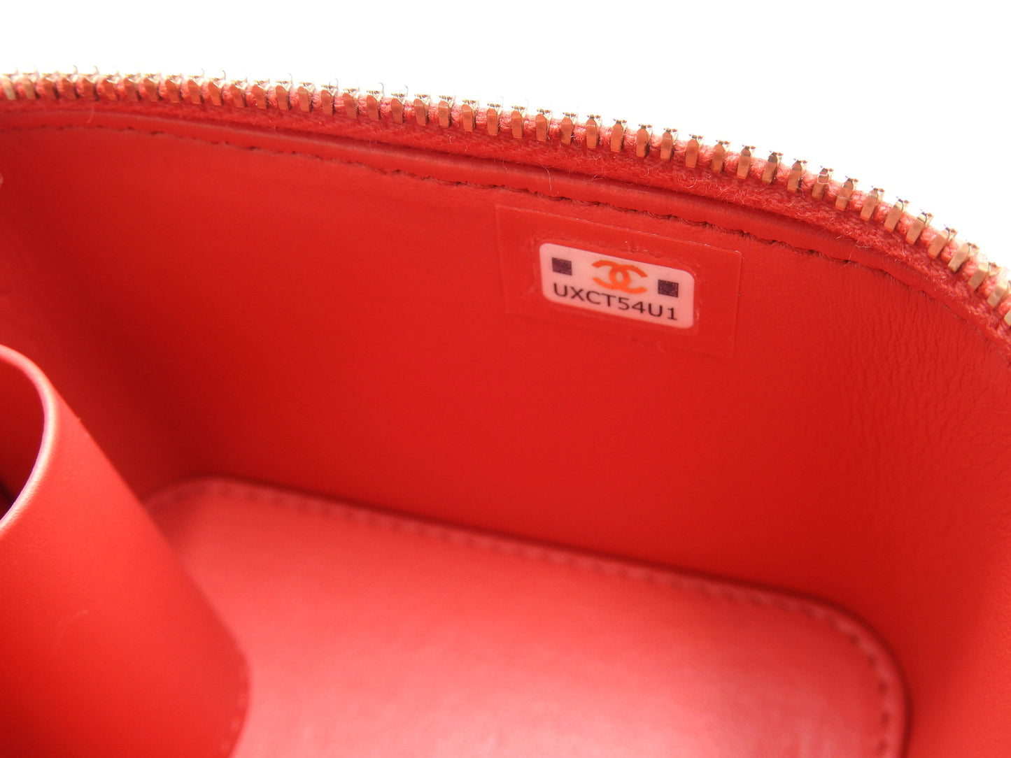 CHANEL CC Matelasse Chain Small Vanity Shoulder Bag Caviarskin Red AP1340