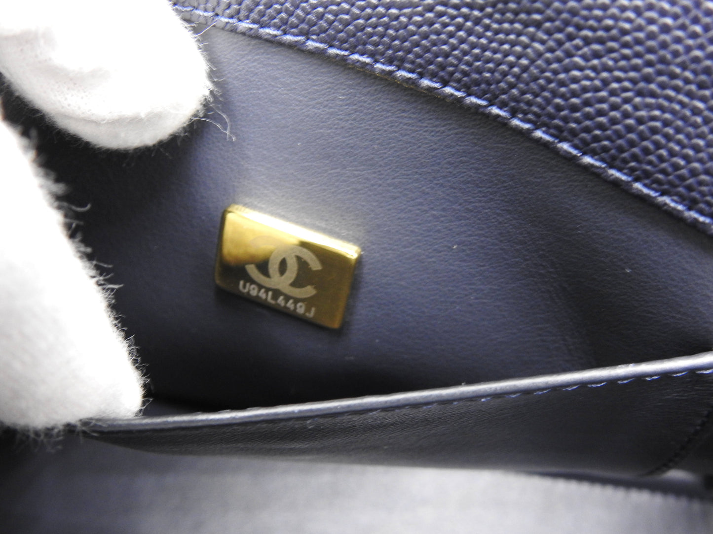 CHANEL Coco First Matelasse Flap Chain Shoulder Bag Caviarskin Navy AS3580