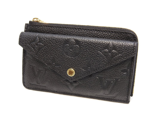 LOUIS VUITTON Monogram Empreinte Verso Coin Purse Card Holder Black M69421