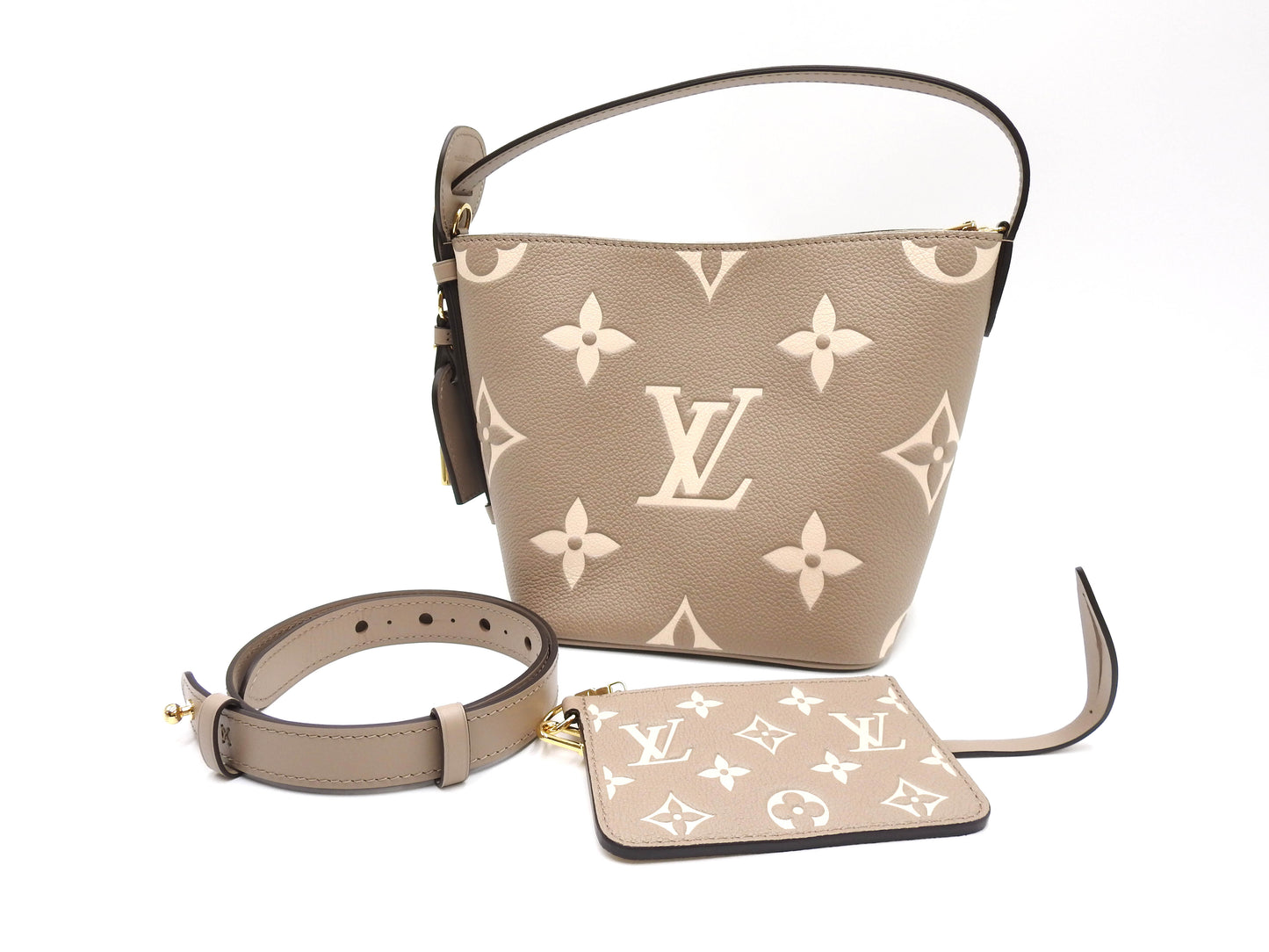 LOUIS VUITTON Monogram Empreinte All In BB 2way Shoulder Bag Beige M13045