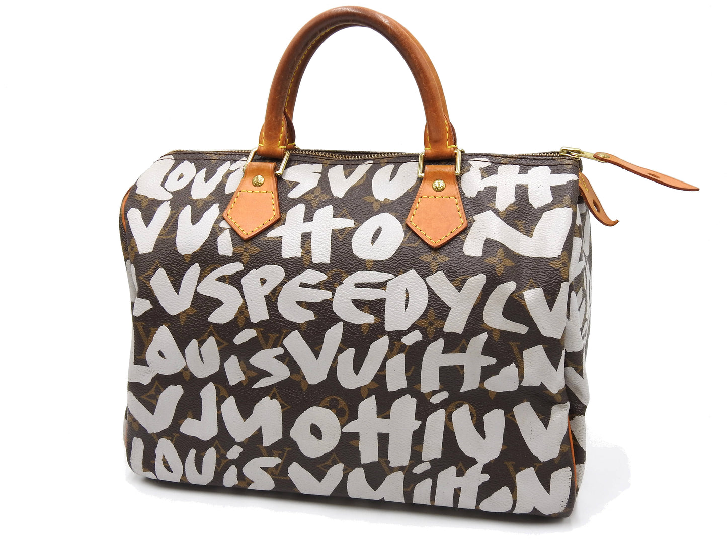 LOUIS VUITTON Monogram Graffiti Speedy 30 Hand Bag Boston Bag White M92195