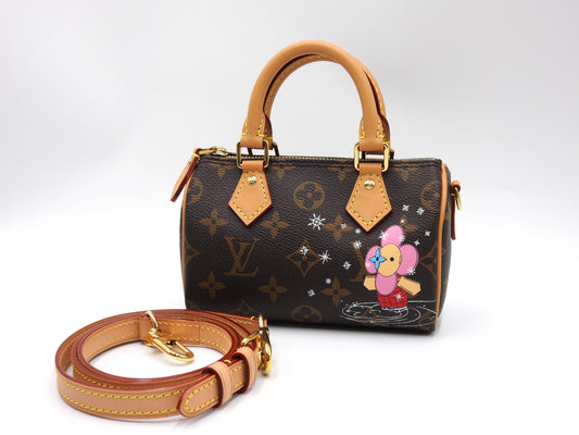 LOUIS VUITTON Monogram Vivienne Nano Speedy 2way Shoulder Hand Bag M81085