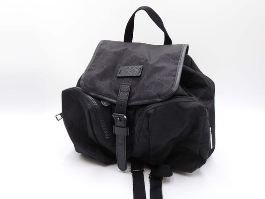GUCCI GG Nylon Leather Backpack Bag Black 510343 Outlet