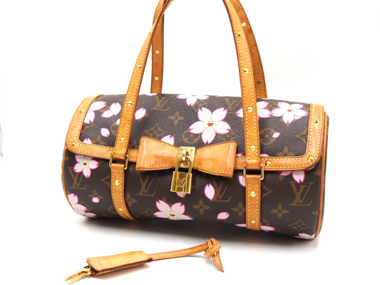 LOUIS VUITTON Papillon Shoulder Hand Bag Monogram Cherry Blossom M9209