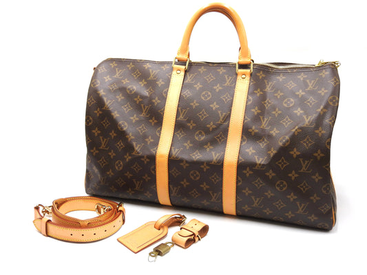LOUIS VUITTON Monogram Keepall Bandouliere 50 Travel Boston Bag M41416