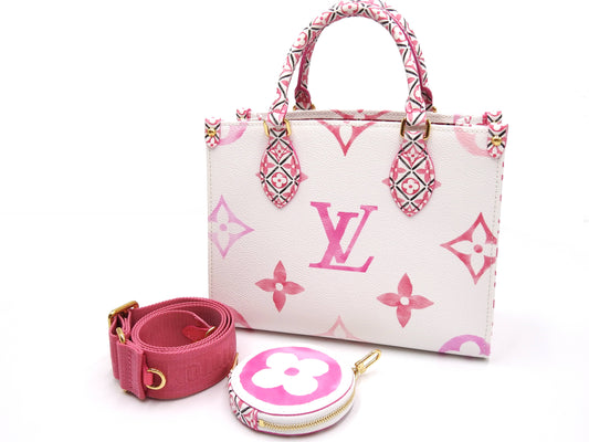 LOUIS VUITTON Monogram Giant By The Pool OnTheGO PM Hand Bag Pink M22976