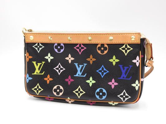 LOUIS VUITTON Pochette Accessories Pouch Monogram Multicolor Black M92648