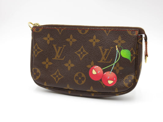 LOUIS VUITTON Monogram Cherry Pochette Accessories Pouch for Bucket PM