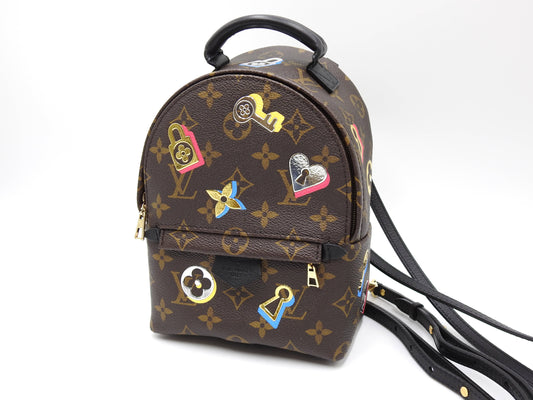LOUIS VUITTON Love Lock Monogram Palm Springs Backpack Bag Mini M44367