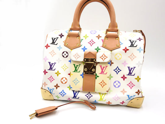 LOUIS VUITTON Speedy 30 Boston Hand Bag Multicolor Bron White M92643