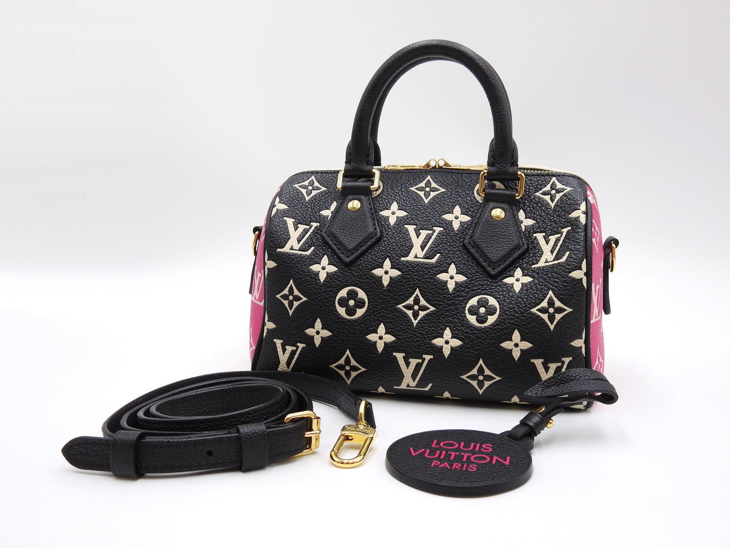 LOUIS VUITTON Monogram Empreinte Speedy 20 Bandouliere Hand Bag M46088