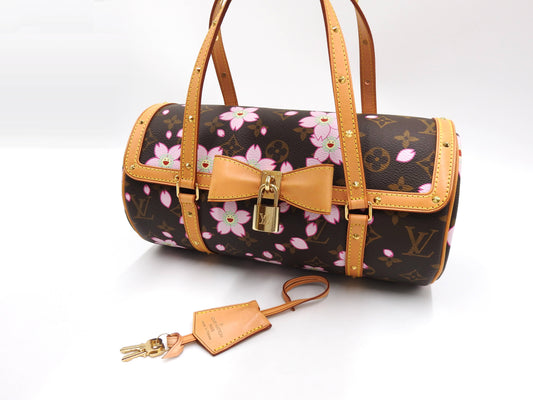 LOUIS VUITTON Papillon Shoulder Hand Bag Monogram Cherry Blossom M92009