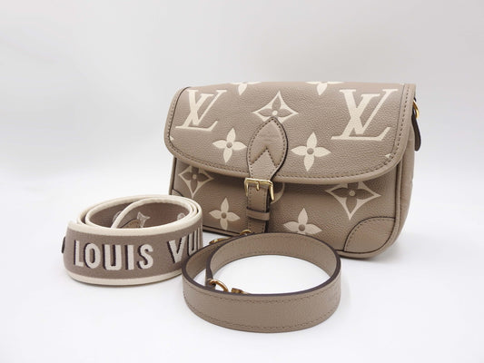 LOUIS VUITTON Monogram Empreinte Diane Shoulder Bag Dove Cream M46583