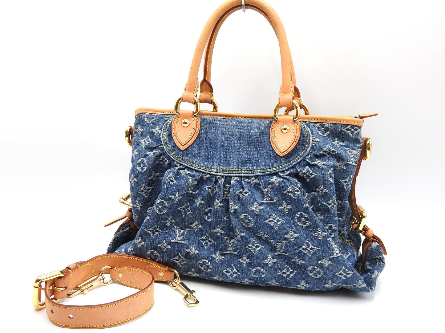 Louis Vuitton Neo Cabby MM Monogram Denim Hand Shoulder Bag Blue M95349