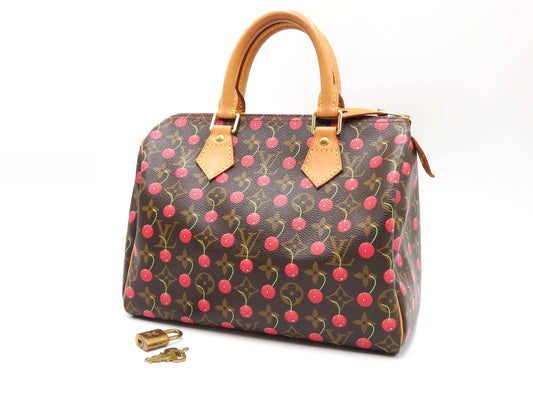 LOUIS VUITTON Monogram Cherry Speedy 25 Hand Bag Boston Bag Canvas M95009