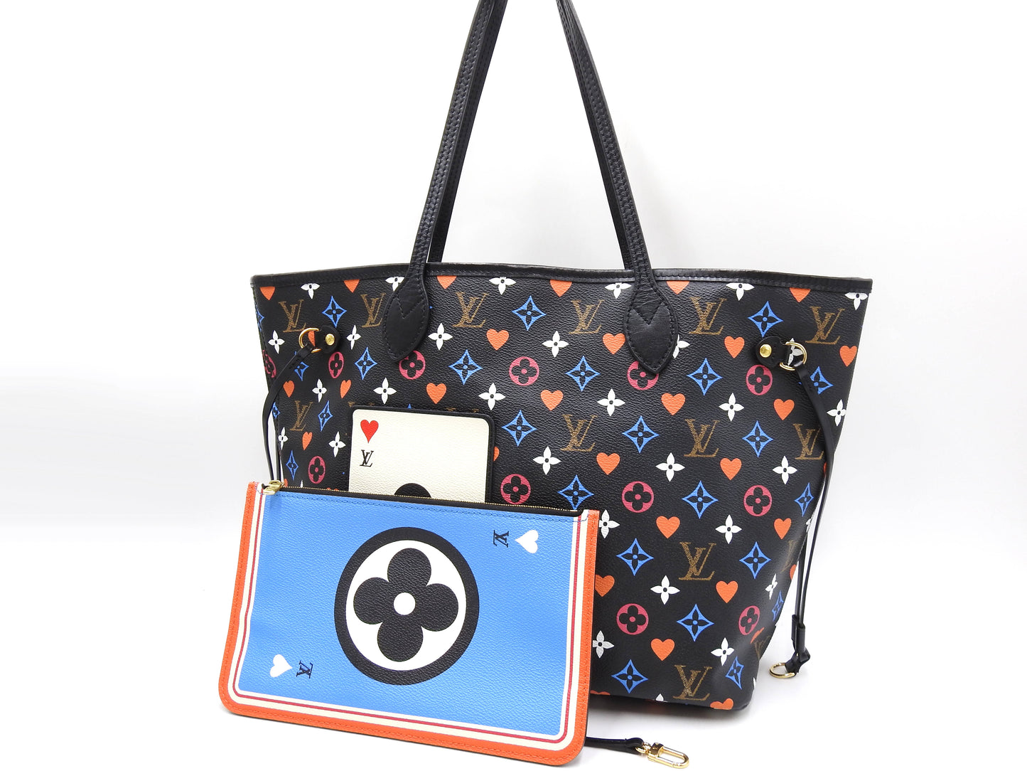 LOUIS VUITTON Game On Neverfull MM Shoulder Tote Bag Black M57483